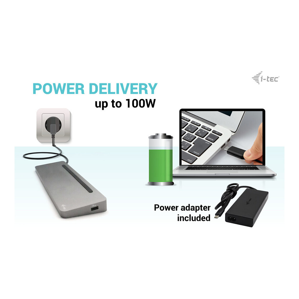 Docking Station D I-TEC USB-C ERGO + Adapter - 5