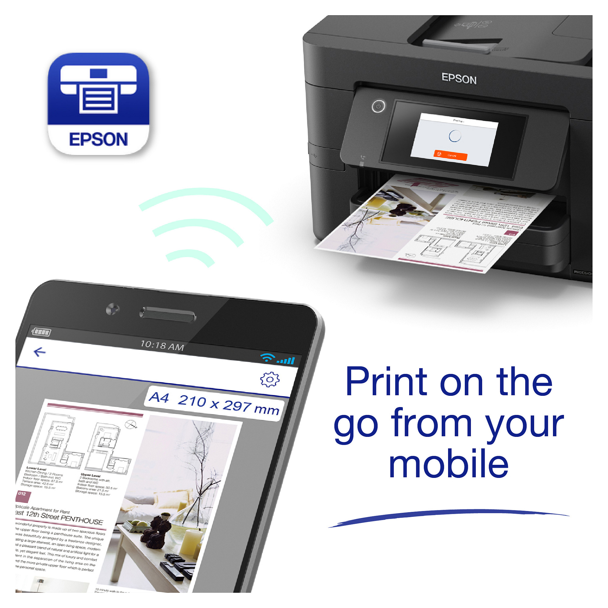 Printer Multifunksional Epson WorkForce Pro WF-4820DWF A4 Color Inkjet - Zezë - 8