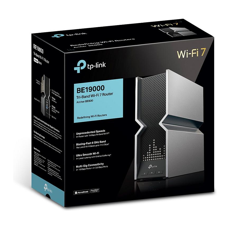 TP-Link Archer BE800 Ruter Wi-Fi 7 BE19000 Tri-Band, deri 18.656Gbps, 1× 10Gbps WAN/LAN, 1× 10Gbps SFP+/RJ45 Combo, 4× 2.5Gbps LAN, USB 3.0 – E zezë/Gri - 6
