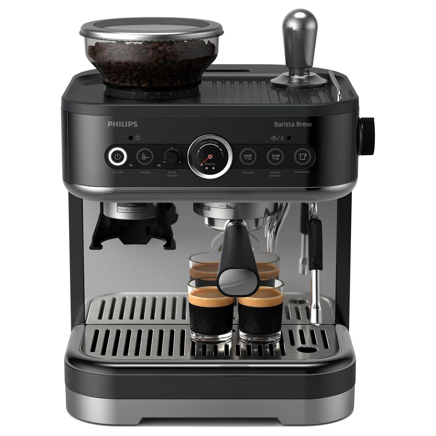 Aparat për Kafe Philips Barista Brew PSA3218/10, 2.3L, 1350W, 15 bar, Mulli i Integruar - Zezë - 2
