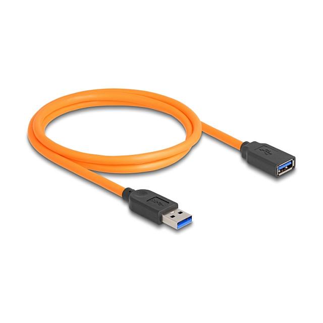 Kabllo USB DeLOCK 87963 / USB 5 Gbit/s / USB-A Mashkull në USB-A Femër / Tethered Shooting / 1 m - Portokalli - 1