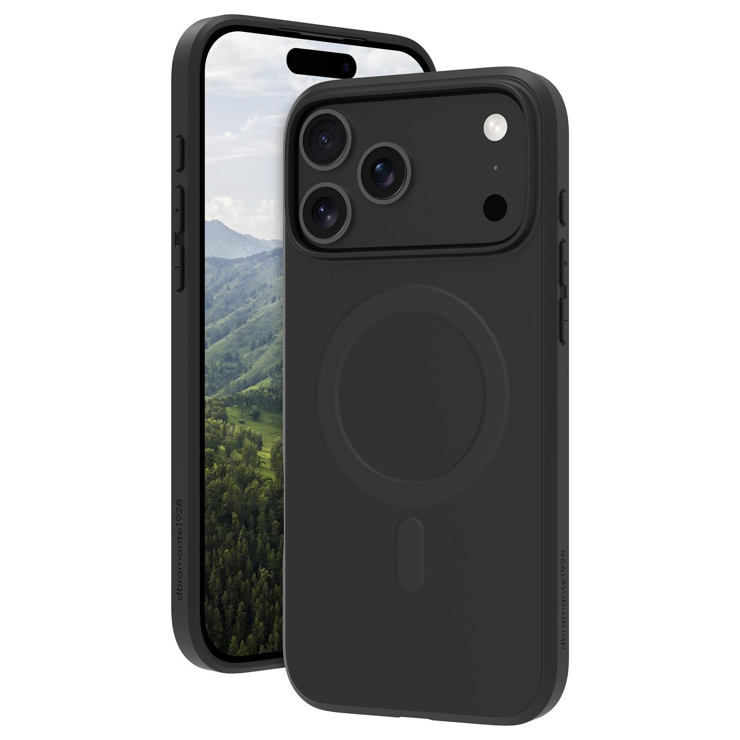 Case për Telefon dbramante1928 Greenland Pro MS, iPhone 17 Pro Max, MagSafe, 100% Plastikë e Ricikluar, Mbrojtje 1.2m - Zezë