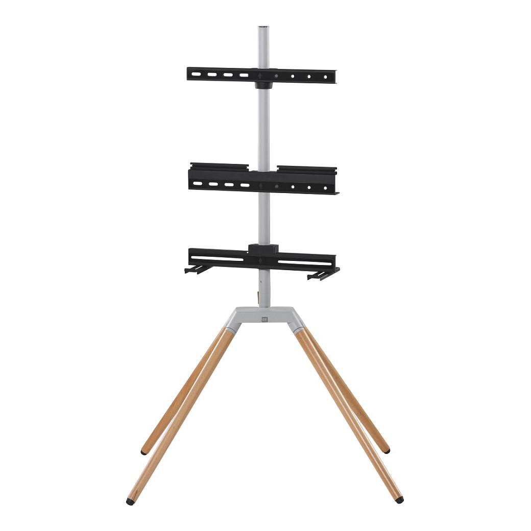 Mbajtëse për TV One For All WM7476 Quadpod, 32–70", VESA deri në 400×400mm, Rrotullim 360°, Lartësi e Rregullueshme - Kafe/Argjend