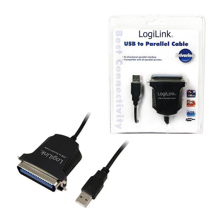 Kabllo USB LogiLink AU0003C / USB-A në Centronics 36-Pin / Paralel / 1.5 m - Zezë
