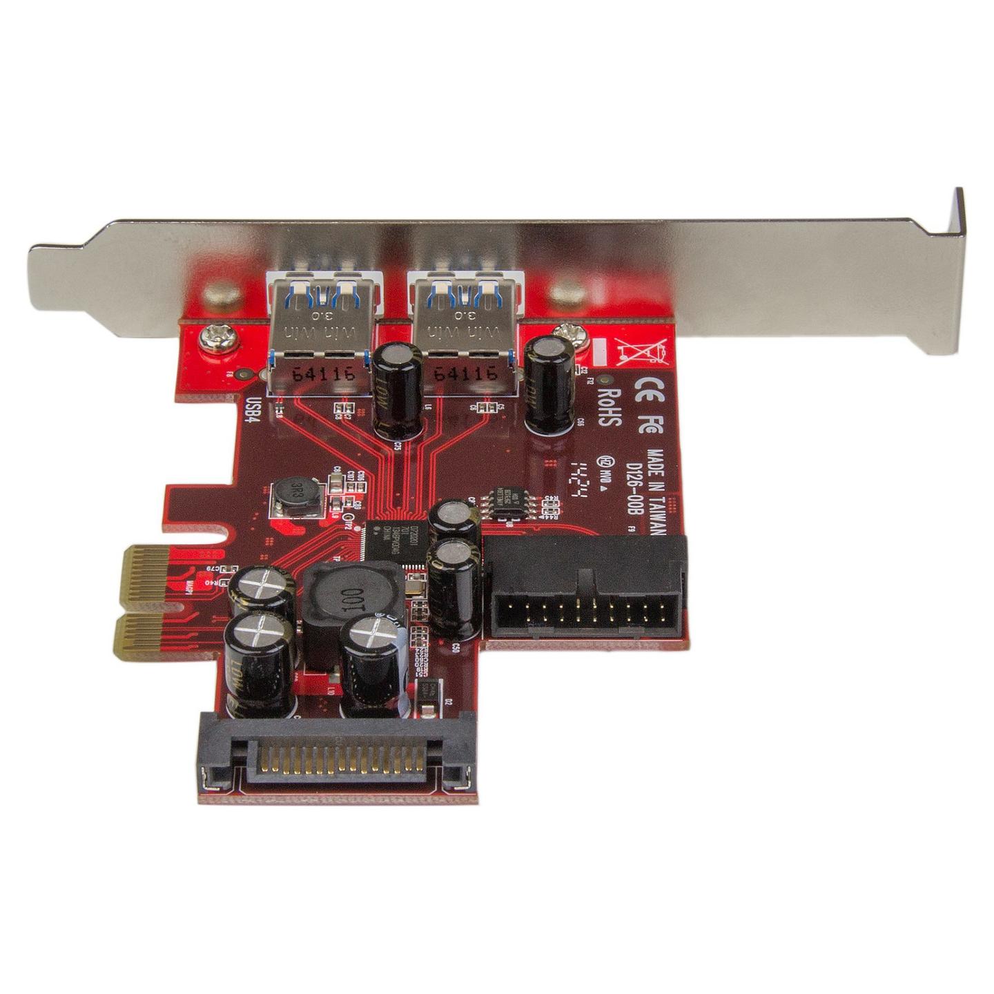 Kartë Zgjerimi PCI Express StarTech.com PEXUSB3S2EI / PCIe 2.0 x1 / 2x USB Type-A 5Gbps + 2x USB 3.0 të brendshme / Renesas µPD720201 / Low Profile - 4