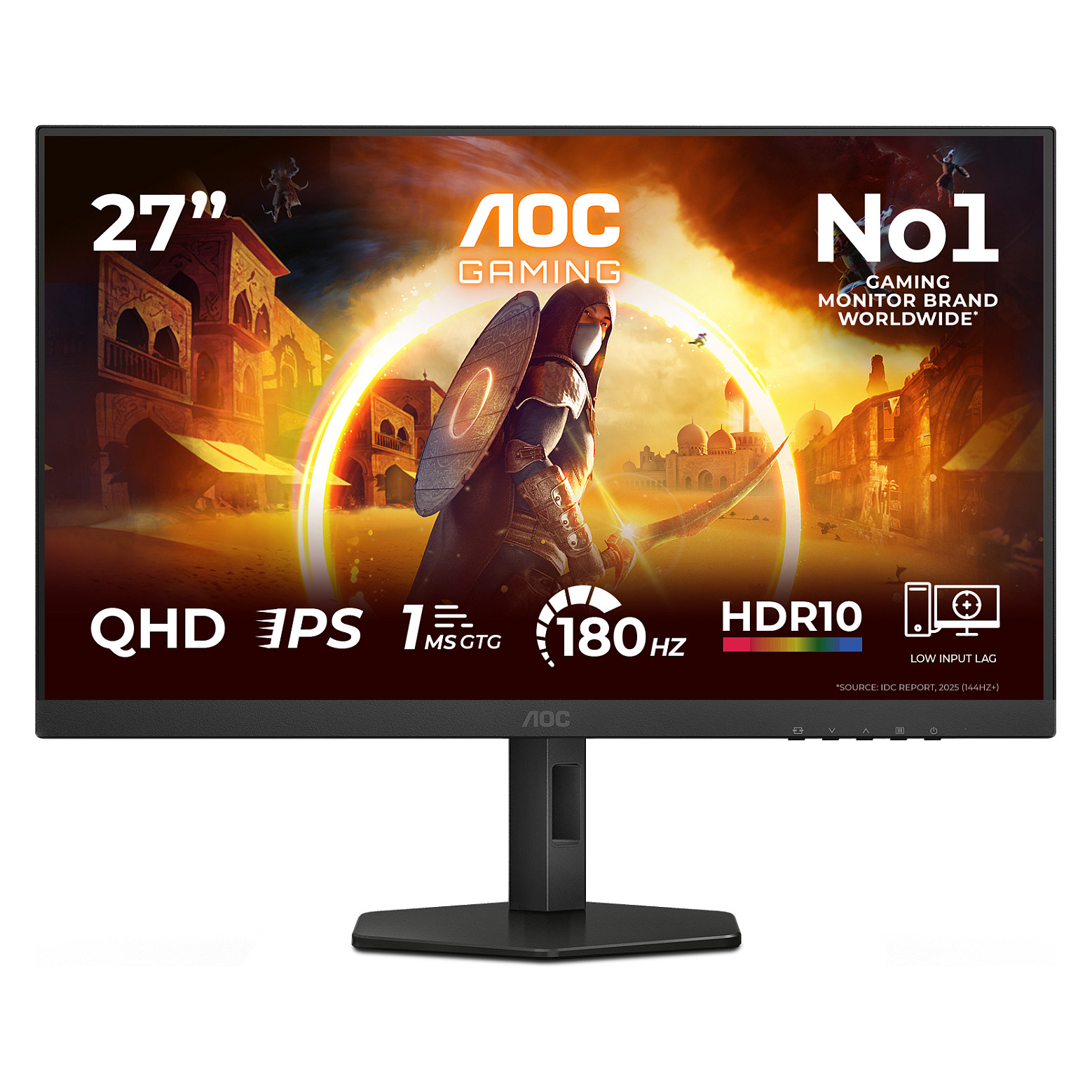 Monitor Gaming AOC G4 Q27G4XF / 27" / Quad HD Fast IPS LED / 180 Hz / 1 ms / HDMI + DisplayPort + Pivot / Zezë - 1
