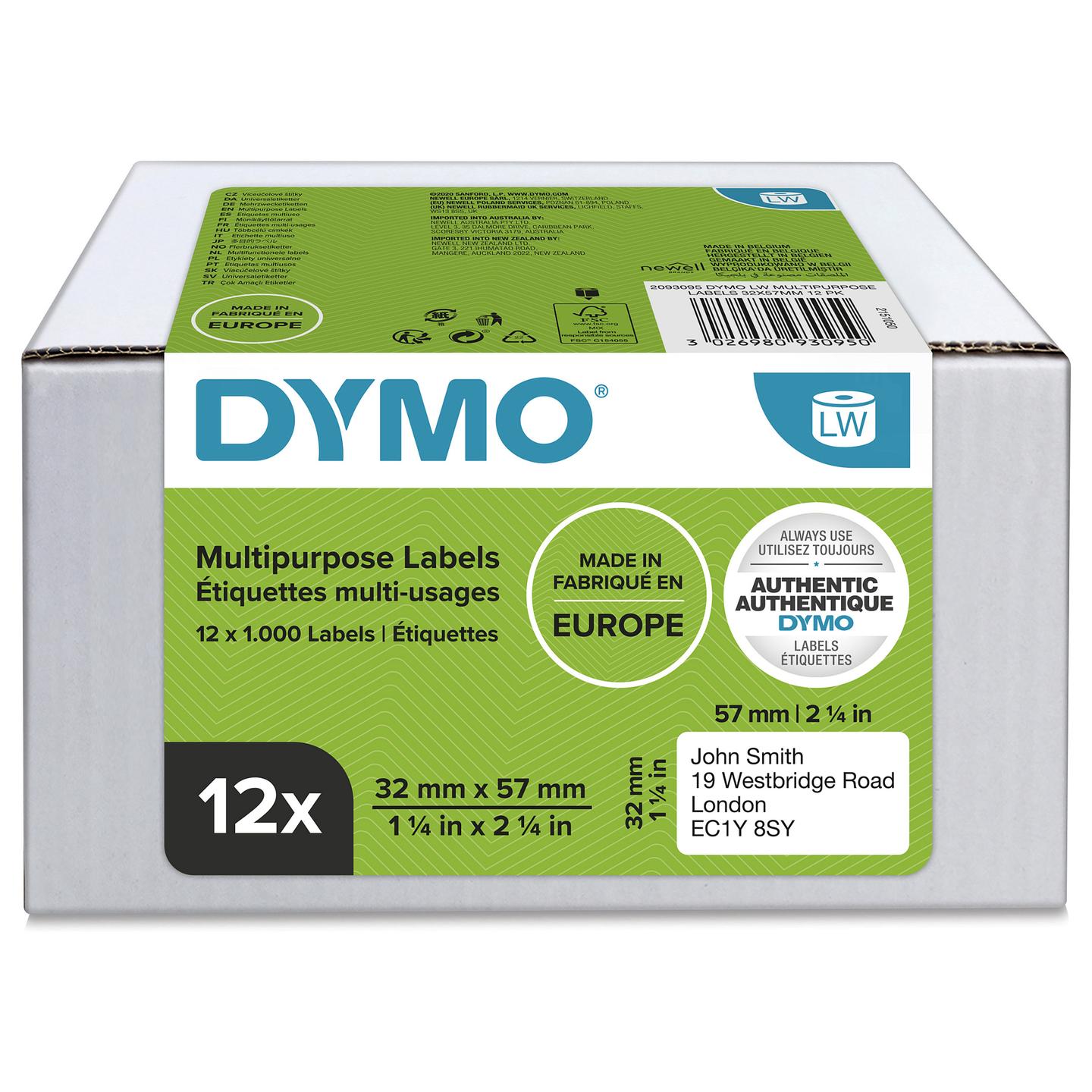 Etiketa Universale DYMO LabelWriter 2093095, 32 × 57 mm, 12.000 Copë - Bardhë
