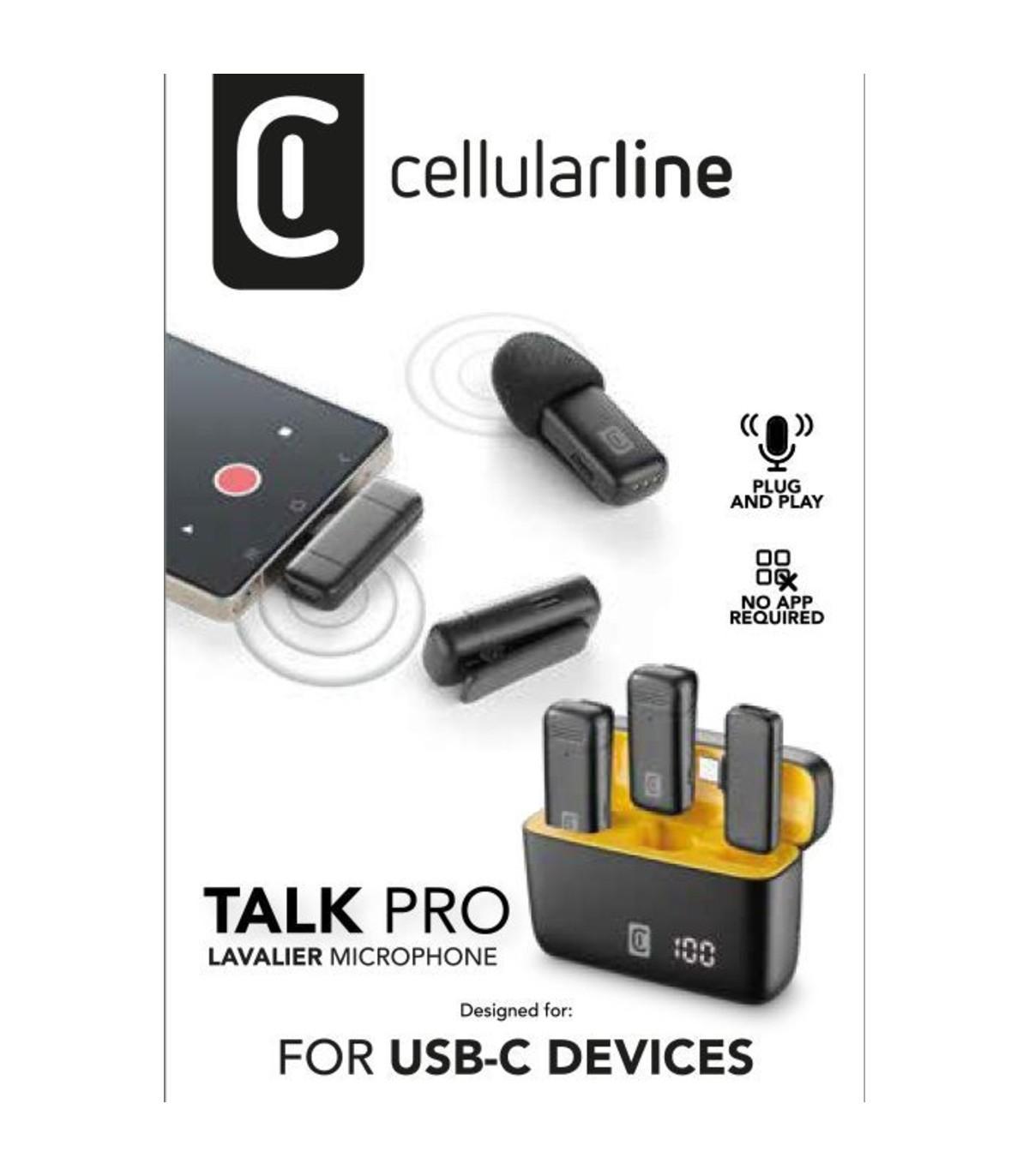 Mikrofon Wireless Cellularline Talk Pro / 2 Mikrofona / USB-C / ENC / 6 orë - Zezë - 4