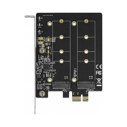 Kartë Zgjerimi PCI Express Delock 90432 / PCIe 3.0 x1 / 2x M.2 Key B / SATA / JMicron JMB582 / Low Profile - 4