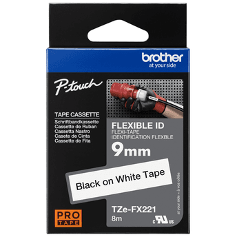 Shirit për Printer 3D Brother Colour Ribbon TZE-FX221 / TZEFX221 - Zezë mbi Bardhë - 1