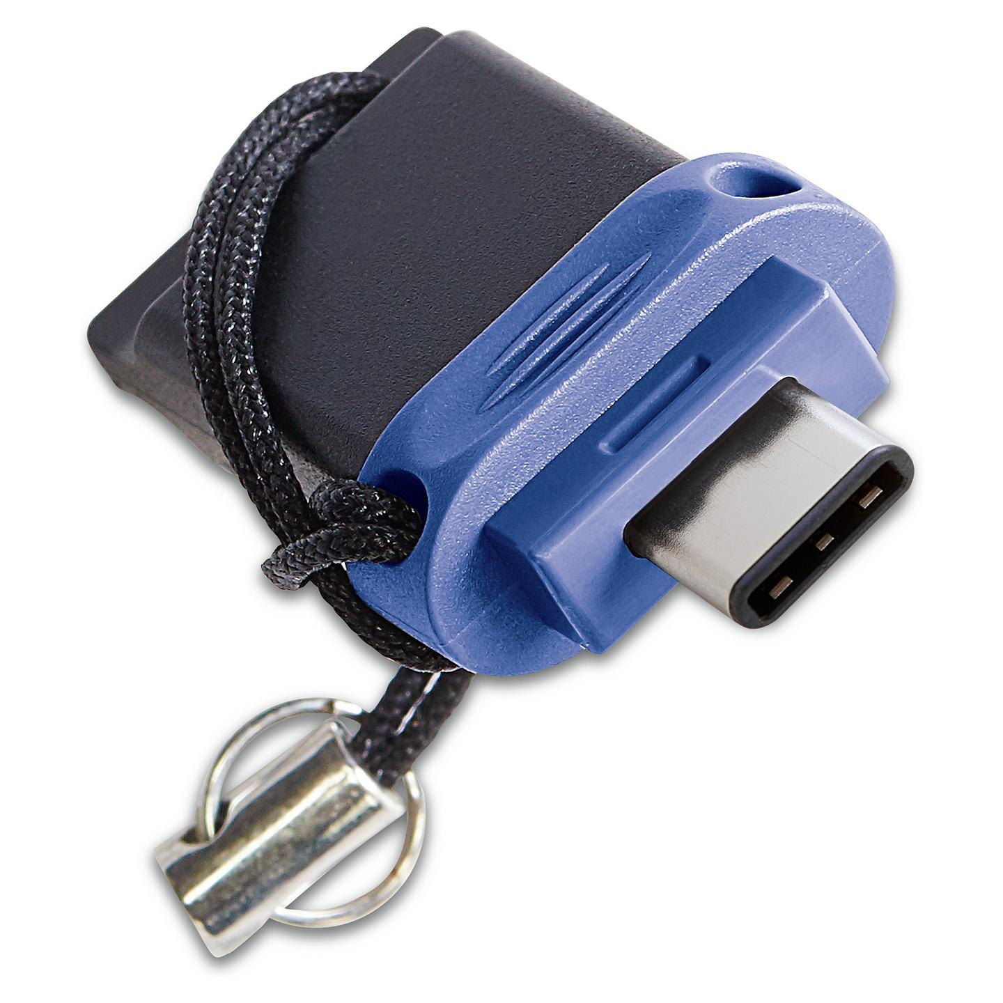 USB Flash Drive Verbatim Store ’n’ Go Dual Drive 49967, 64GB, USB Type-A, USB Type-C, USB 3.2 Gen 1 – Zezë/Blu