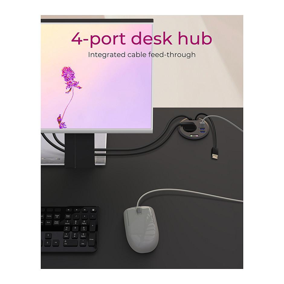 Hubs ICY BOX IB-HUB1430, USB 3.2 Gen 1, 4x USB-A, 2x Audio 3,5mm, Prizë 230V - Zezë - 8