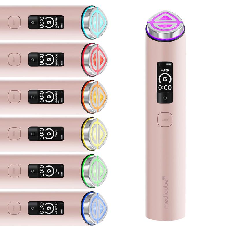 Pajisje për kujdesin e lëkurës Medicube AGE-R Booster Pro X2 / 7 Mode / Dual-Head / AI / Bluetooth – Rozë - 1