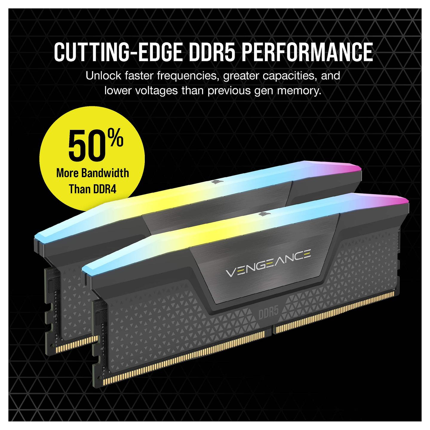 RAM Memorie DDR5 Corsair Vengeance RGB / 32GB (2x16GB) / DIMM / 6000MHz / CL36 / 288-pin - Zezë - 7