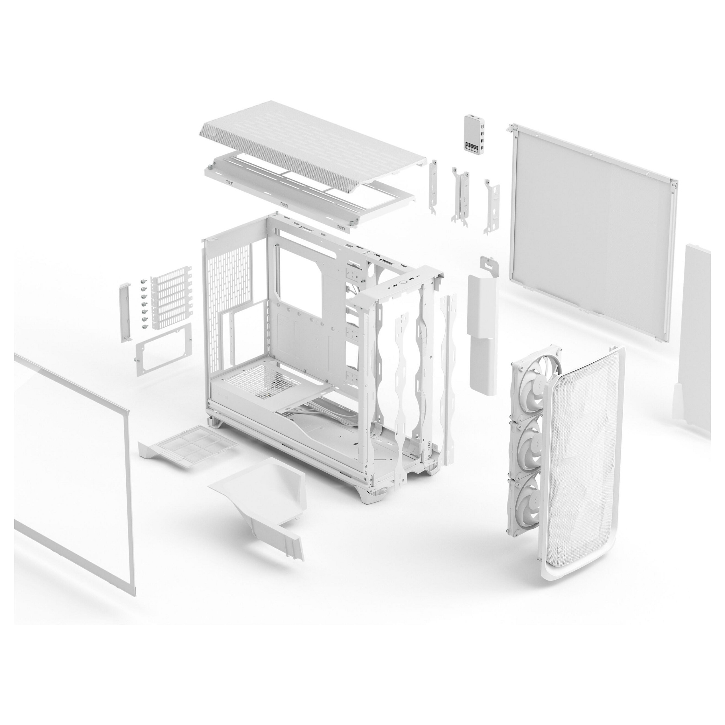 Kasë PC Fractal Design Meshify 3 XL Ambience Pro RGB / EATX / ATX / 3x 140mm RGB Fan / Tempered Glass - Bardhë - 14