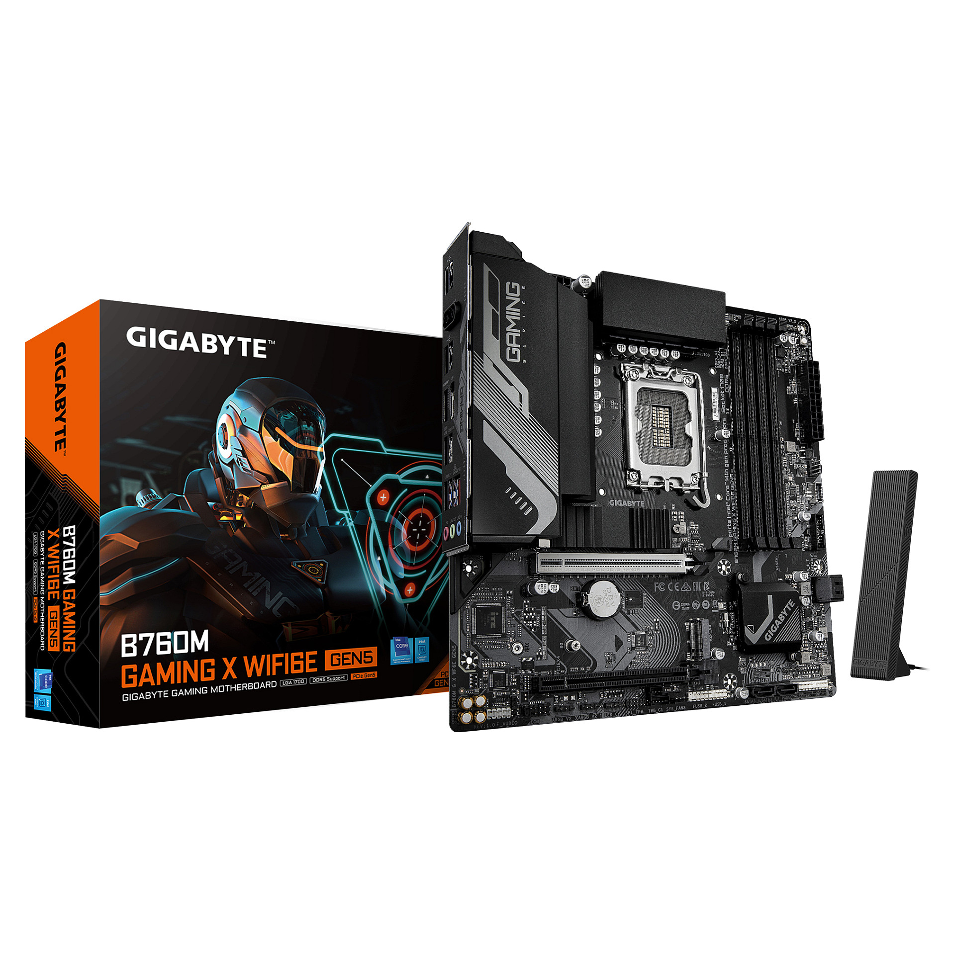 Pllakë Amë Intel Gigabyte B760M Gaming X WiFi6E Gen5 Motherboard (B760 / LGA1700 / mATX / DDR5 / WiFi6E / PCIe Gen5 / HDMI / DisplayPort) - 1