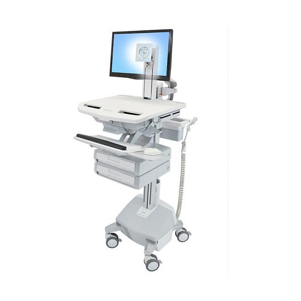 Karrocë për Monitor Ergotron StyleView, Rregullim Lartësie 63cm, 59kg, Multimedia Cart - Hiri/Bardhë