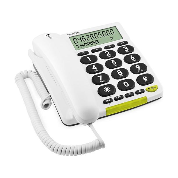 Telefon i Thjeshtë Doro PhoneEasy 312cs, analog, ekran LCD monokrom, altoparlant - Bardhë