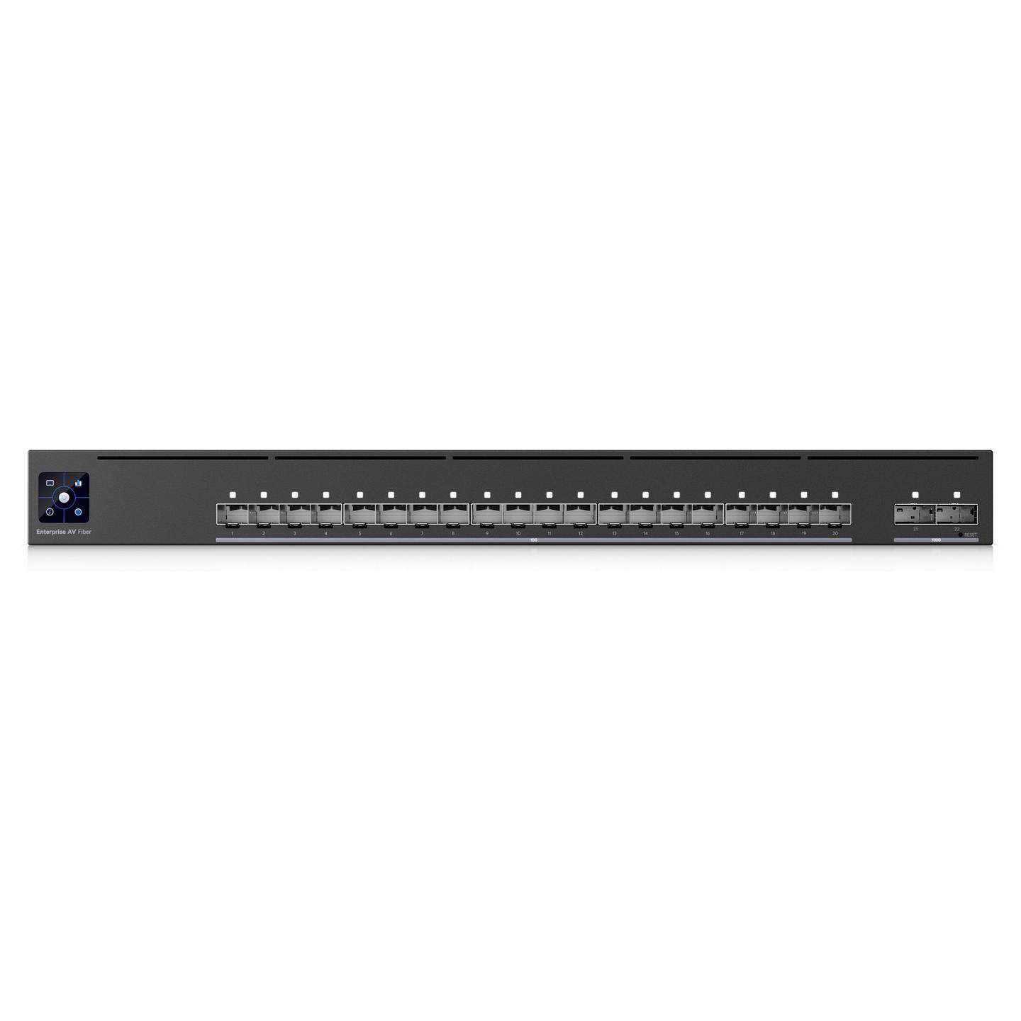 Switch Ubiquiti UniFi Enterprise Audio/Video EAV-Fiber, 20x 10G SFP+, 2x 100G QSFP28, 800Gbps, Layer 3 Managed, Rack 1U - Zezë - 2