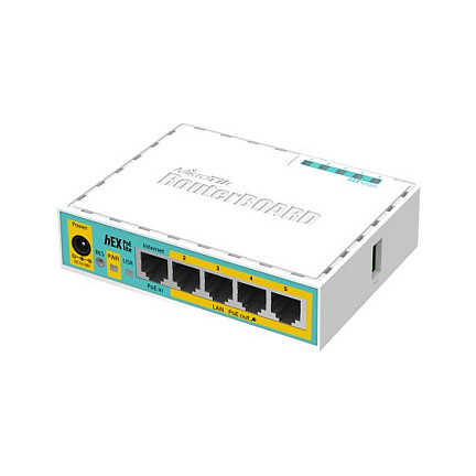 MikroTik RB750UPr2 (hEX PoE lite) – 5× Fast Ethernet Router with Passive PoE-Out, USB 2.0, RouterOS - 1