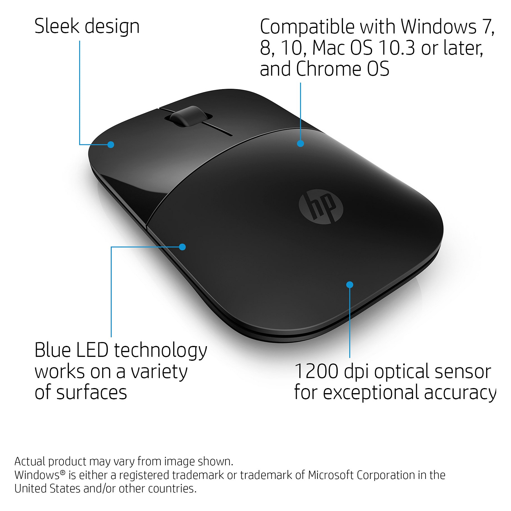 HP Z3700 Black Wireless mouse - 9