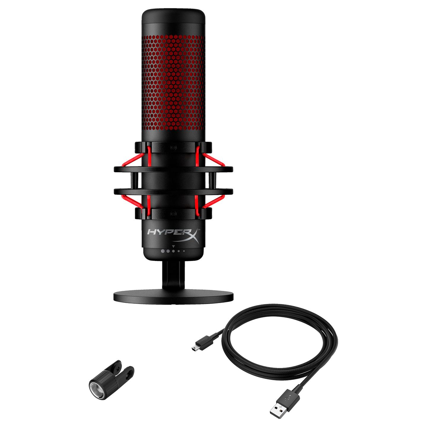 Mikrofon Gaming HyperX QuadCast, USB, 4 Pattern, 20Hz–20kHz, Red Lighting - Zezë - 6