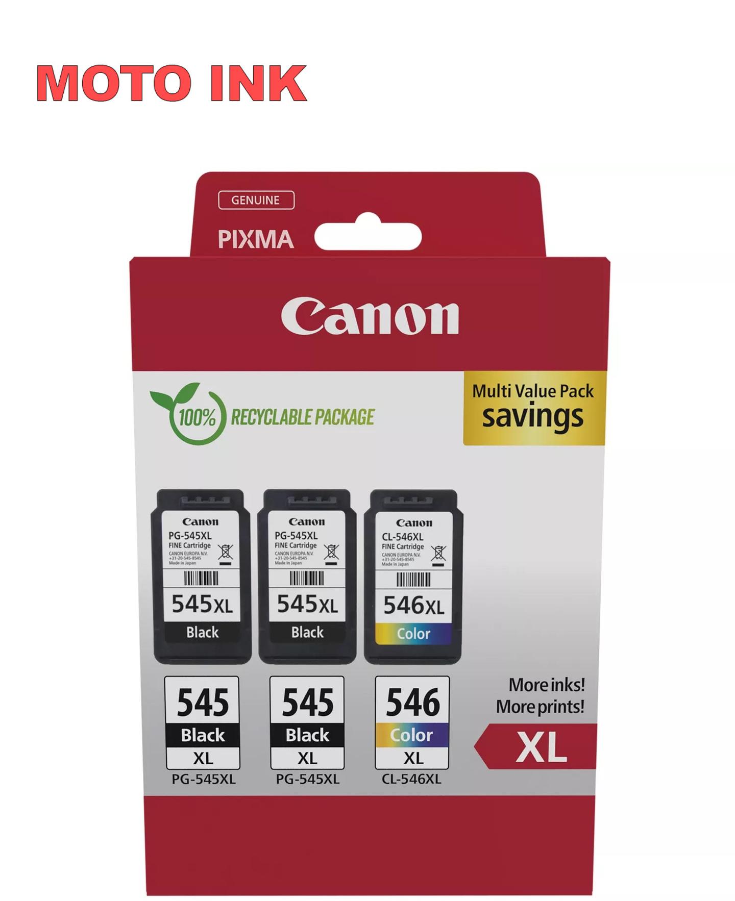 INK Canon PG-545XL x2 / CL-546XL / 2 x 15ml Zezë + 13ml Ngjyra / 2 x 800 faqe Zezë + 300 faqe Ngjyra – Shumëngjyrësh - 1