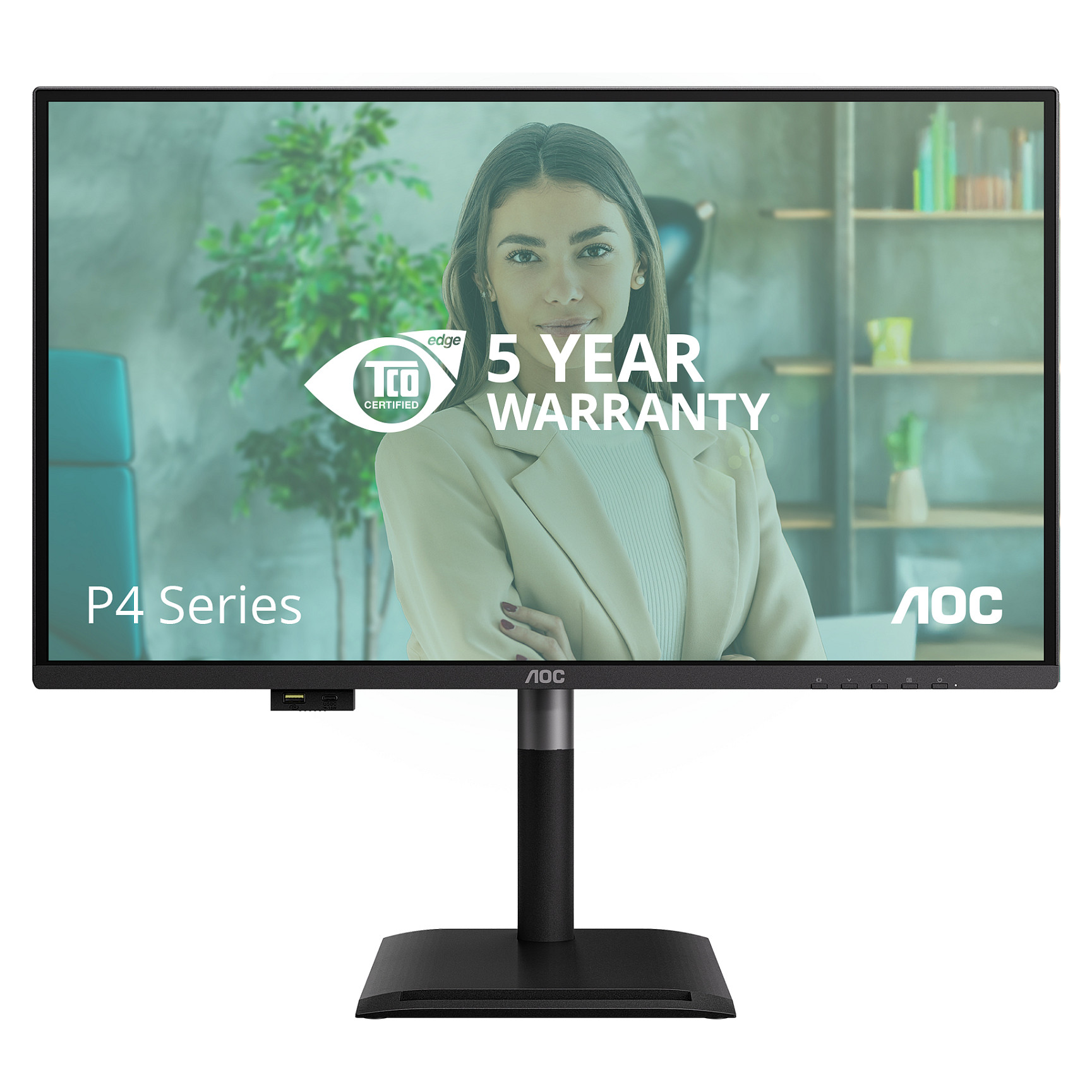 Monitor AOC Q27P4U / 27" / Wide Quad HD IPS / 120 Hz / 4ms / USB + USB-C + HDMI + DP - Zezë - 1