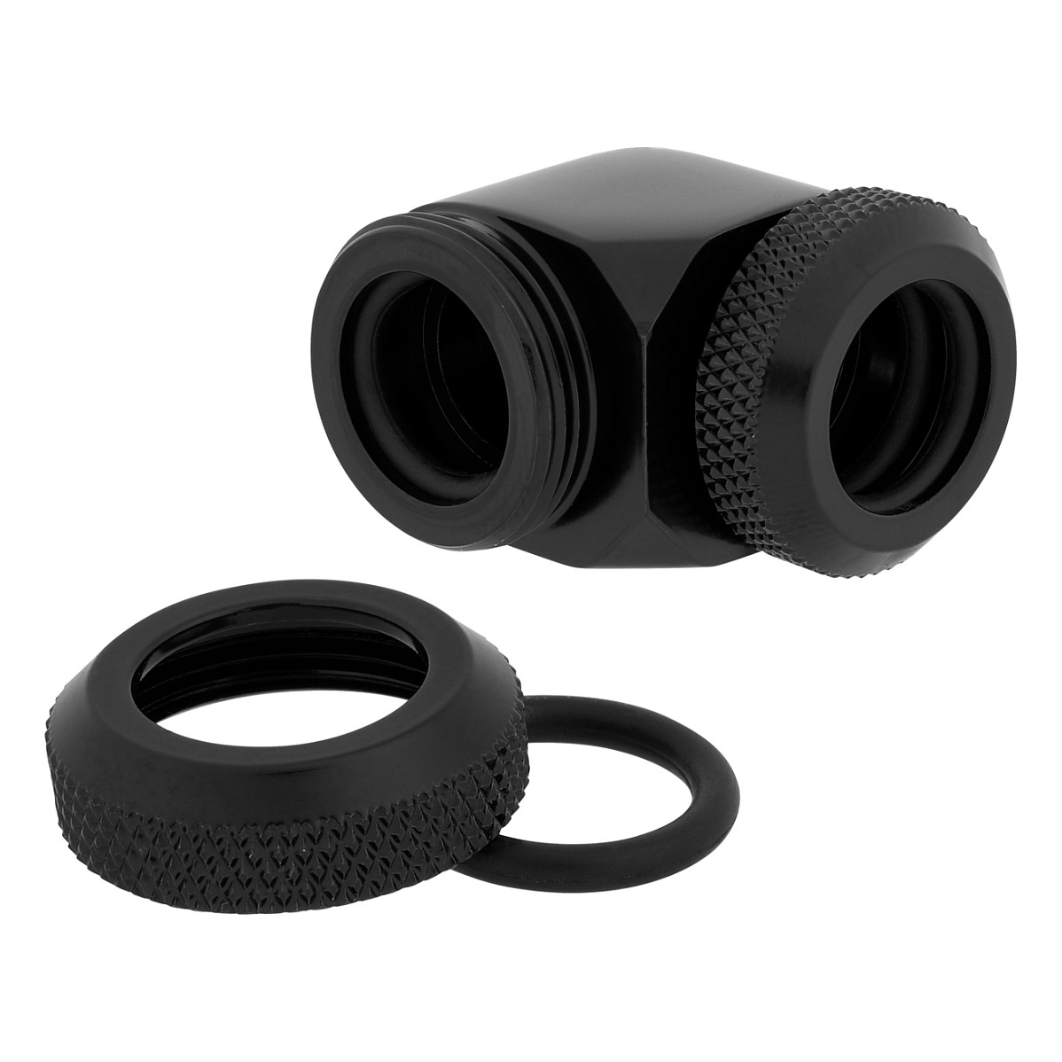 Aksesor për Ftohës Corsair Hydro X Series XF Hardline 90° / 12mm OD / 2 copë / G1/4" BSPP / Custom Watercooling – Zezë - 3