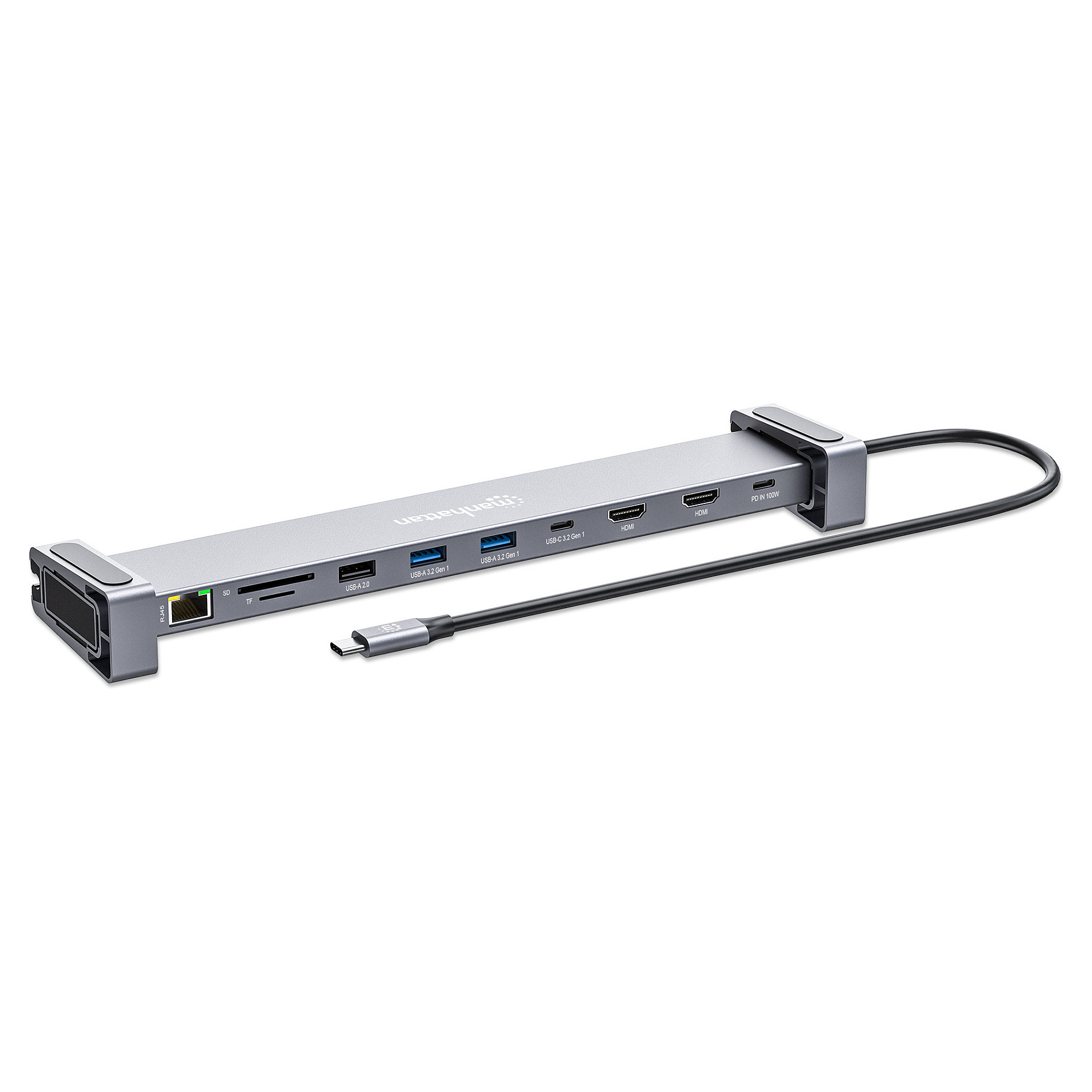 Docking station MANHATTAN / 10-in-1 / 4K / USB-C / PD / 2xHDMI - 2