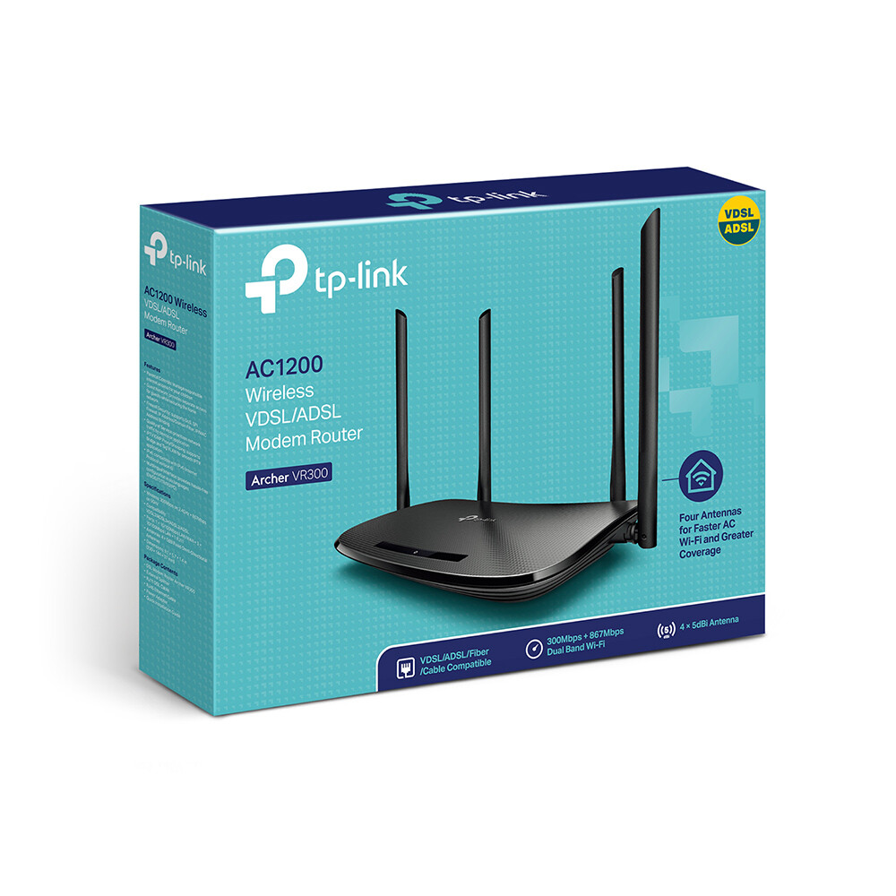 Router TP-Link Archer VR300 / AC1200 / Wi-Fi 5 / Dual-Band / 1200Mbps / VDSL2 / ADSL2+ - Zezë - 2