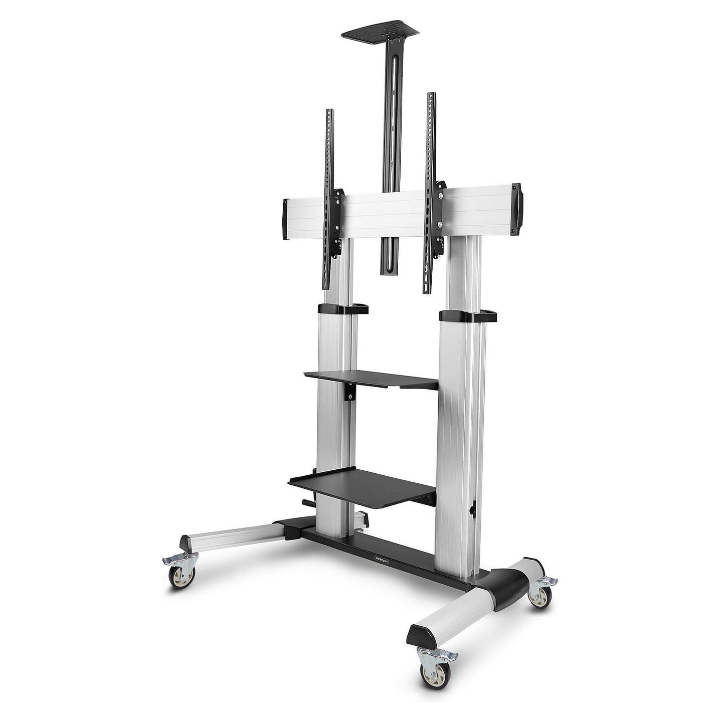 Mbajtëse për TV StarTech.com STNDMTV100, 60–100", deri 100kg, Karrocë Mobile, e rregullueshme, VESA deri 1000x600 - Zezë, Argjend