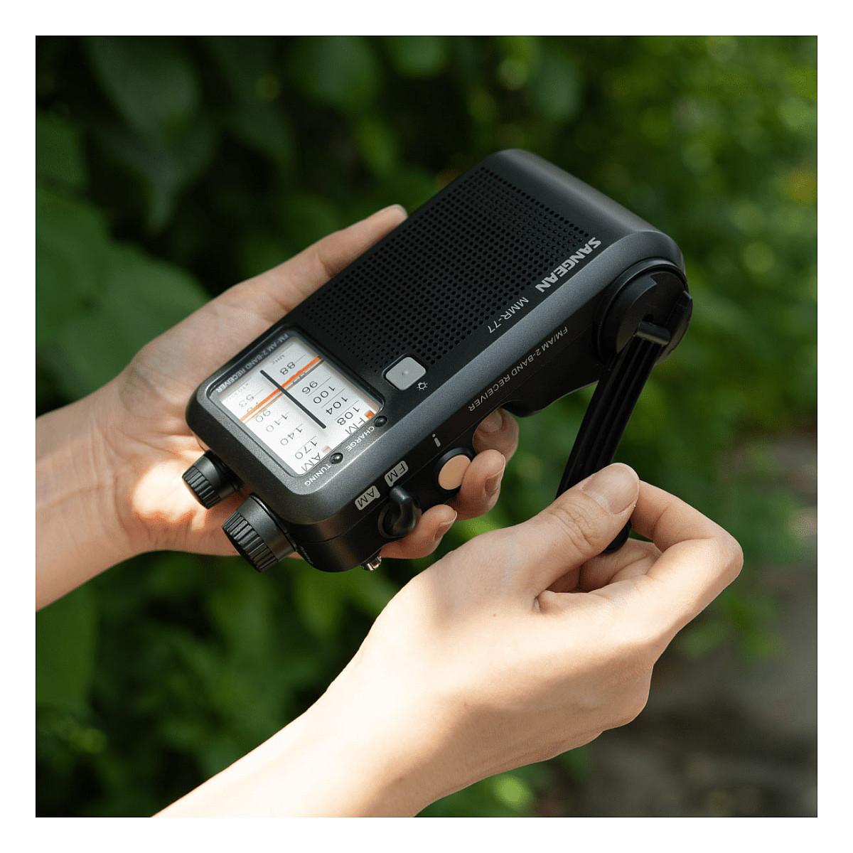 Radio portative Sangean MMR-77, AM, FM, Dalje për Kufje 3,5 mm, Bateri AA 1,5 V - Zezë mat - 7