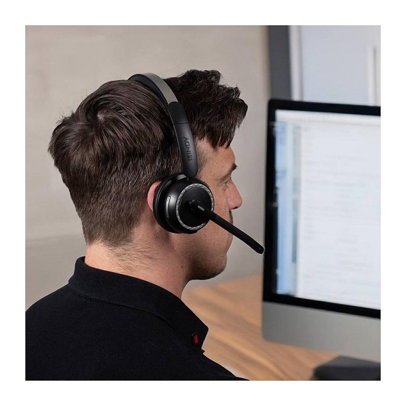 Kufje pa kabllo Lindy L118 / On-Ear / Bluetooth 5.2 / 40 mm / Noise Cancelling / 50 orë / Mikrofon – Zezë - 6