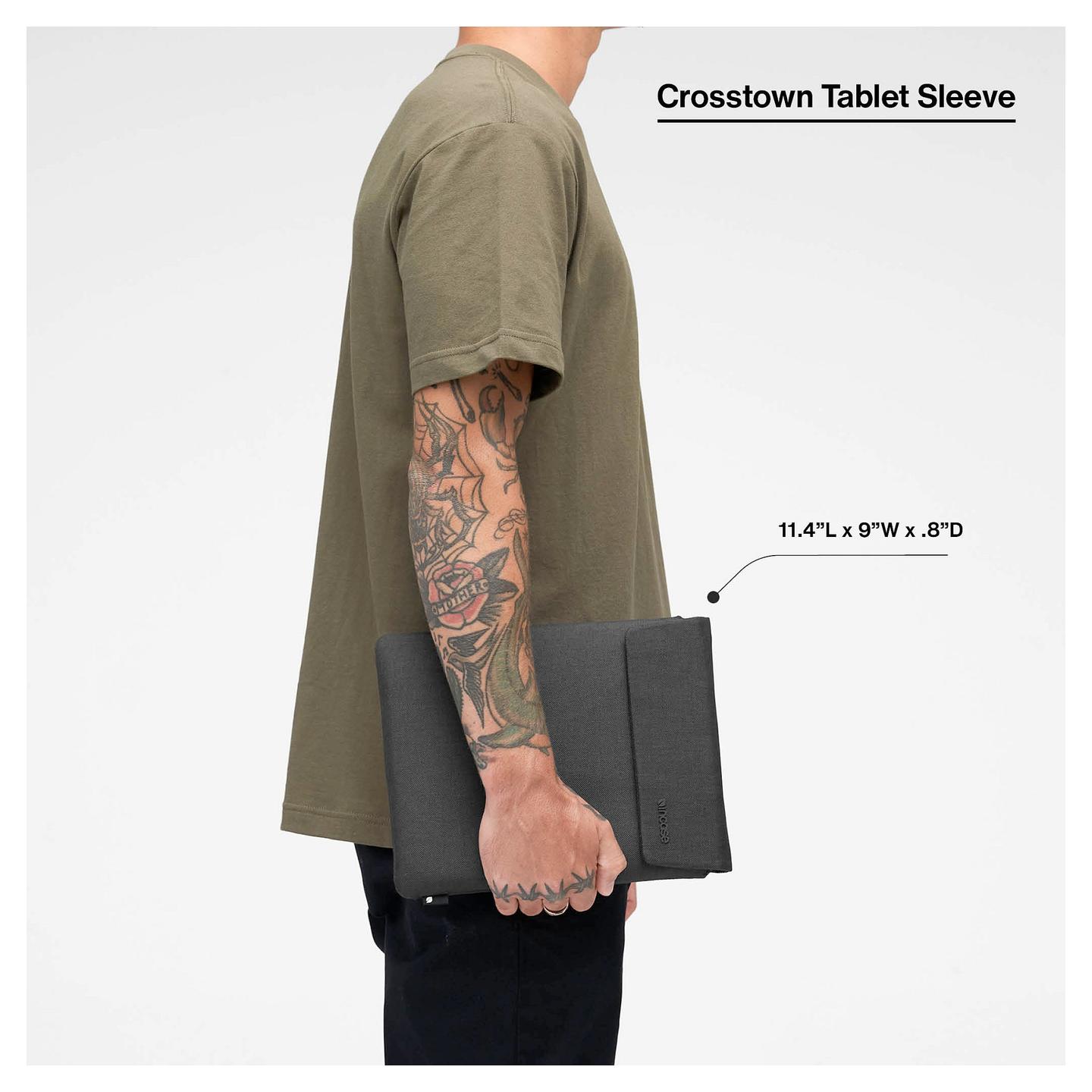 Çantë për Tablet Incase Crosstown Sleeve / 11" / Woolenex / Xhep i Jashtëm / Mbyllje me Zinxhir - Zezë - 5