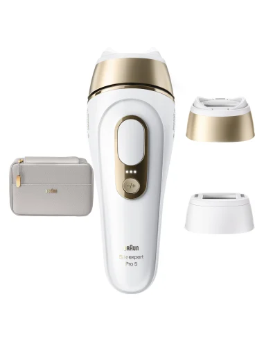 Depilator IPL Braun Silk-expert Pro 5 PL5210 / Smart SkinProtect / 10 Nivele / 3 Mode / 400.000 Flash / Smart Flex Head – Bardhë/Artë