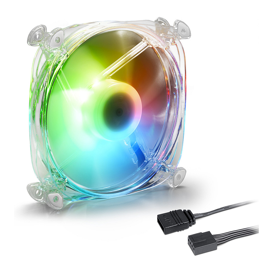 Ftohës për Kasë 120mm Sharkoon SHARK Disc PWM RGB Fan – Transparent - 1