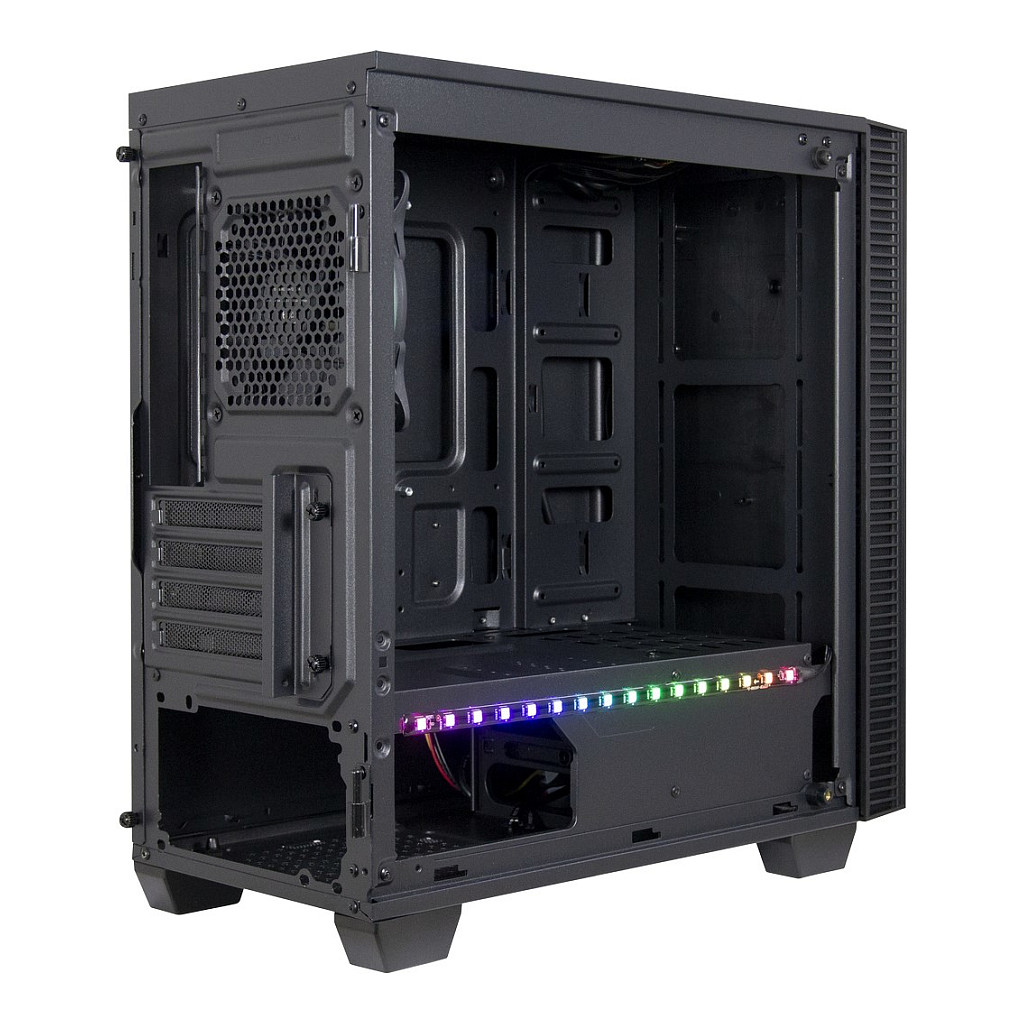 Kasë PC Inter-Tech X-608 Infinity Micro / Micro Tower / Micro-ATX / Mini-ITX / 1x 120mm RGB Fan / Tempered Glass - Zezë - 8