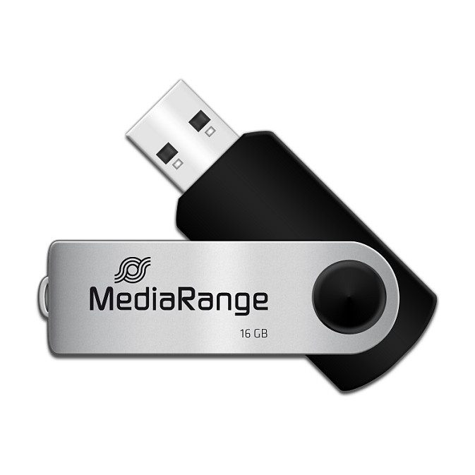 USB Flash Drive STICK 16GB MEDIARANGE MR910 - e zezë dhe hiri - 2