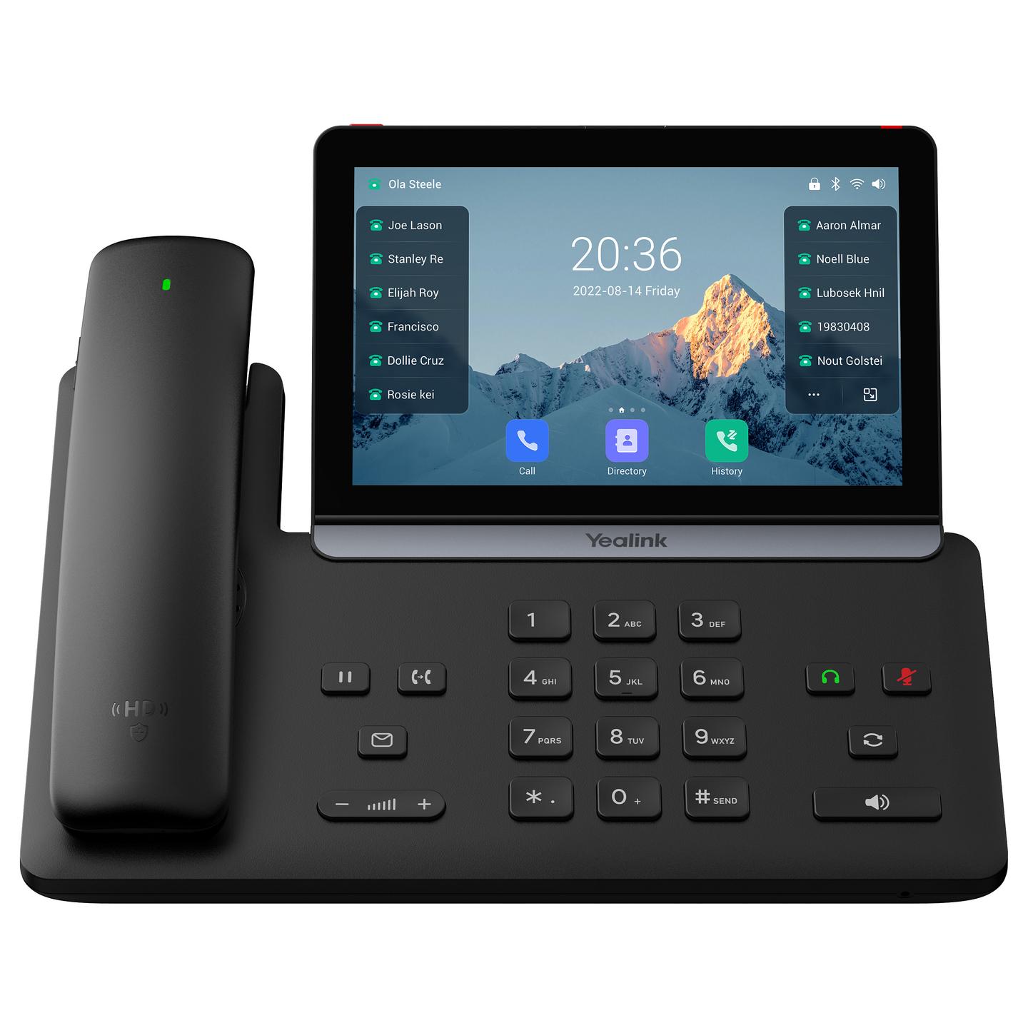 Telefon VoIP Yealink SIP-T88W Pro, ekran me prekje 7" IPS, Wi-Fi 6, Bluetooth 5.0, Gigabit Ethernet, PoE - Zezë