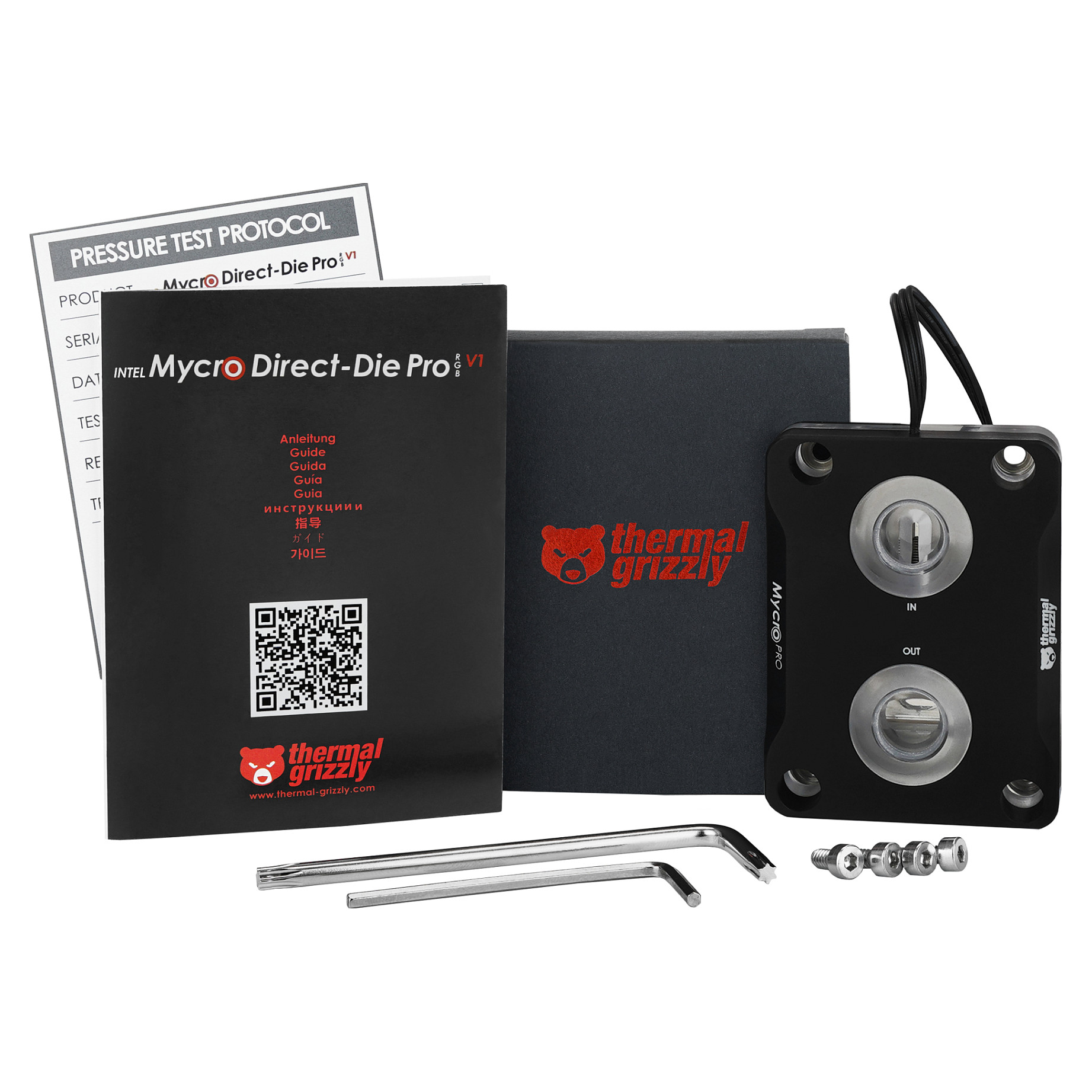 Aksesor për Ftohës Thermal Grizzly Intel Mycro Direct-Die Pro RGB V1 / LGA1700 / Water Block / Direct-Die / ARGB / G1/4" – Zezë/Transparent - 4