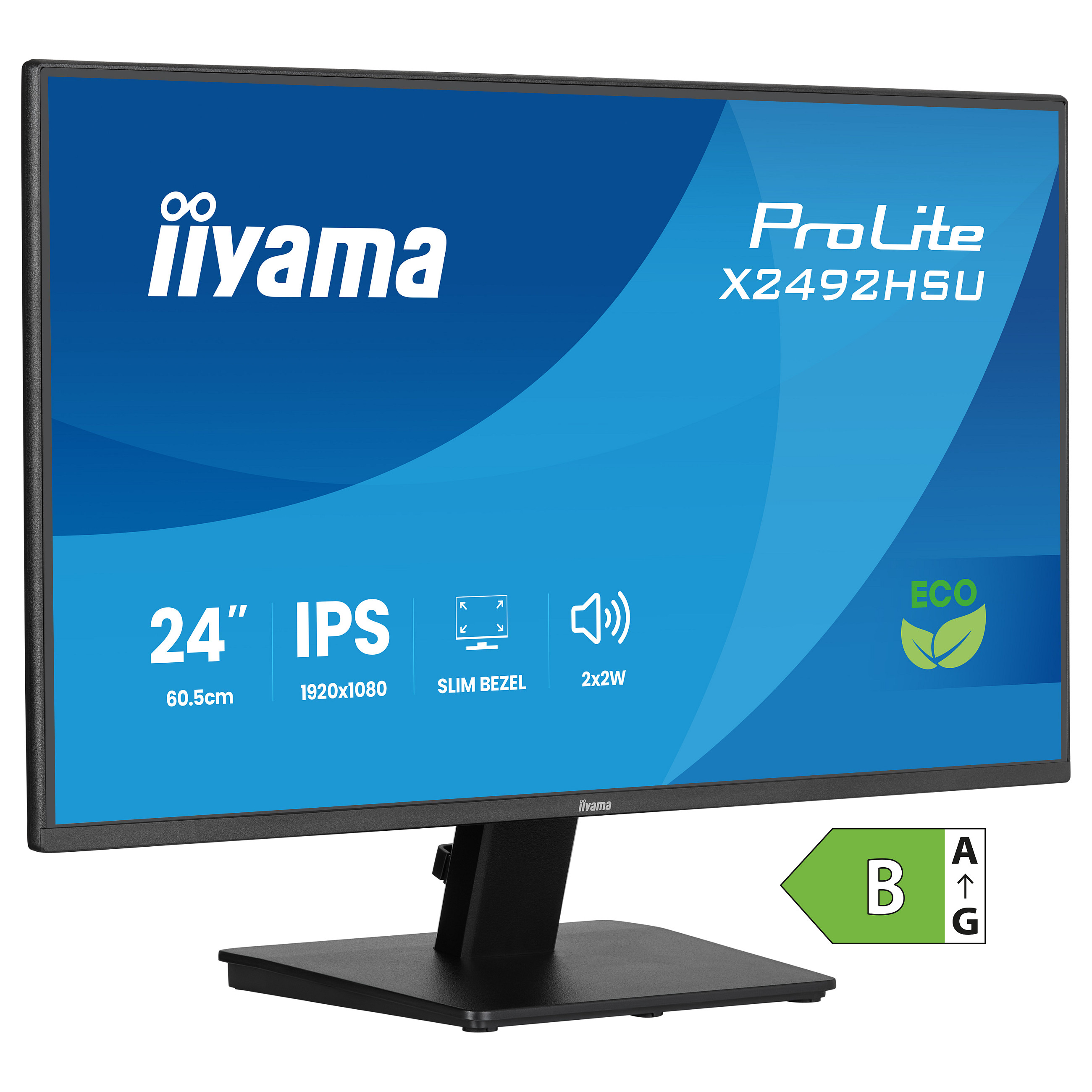 IIYAMA 60.5cm (24") X2492HSU-B1 16:10 HDMI+DP+2xUSB IPS - 1
