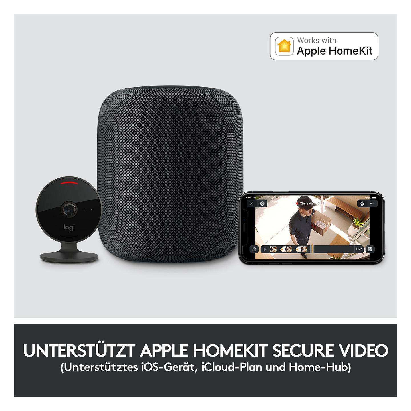 Kamerë Sigurie IP CCTV Logitech Circle View, 1080p, Wi-Fi, 180°, Night Vision, IP64 - Zezë - 15