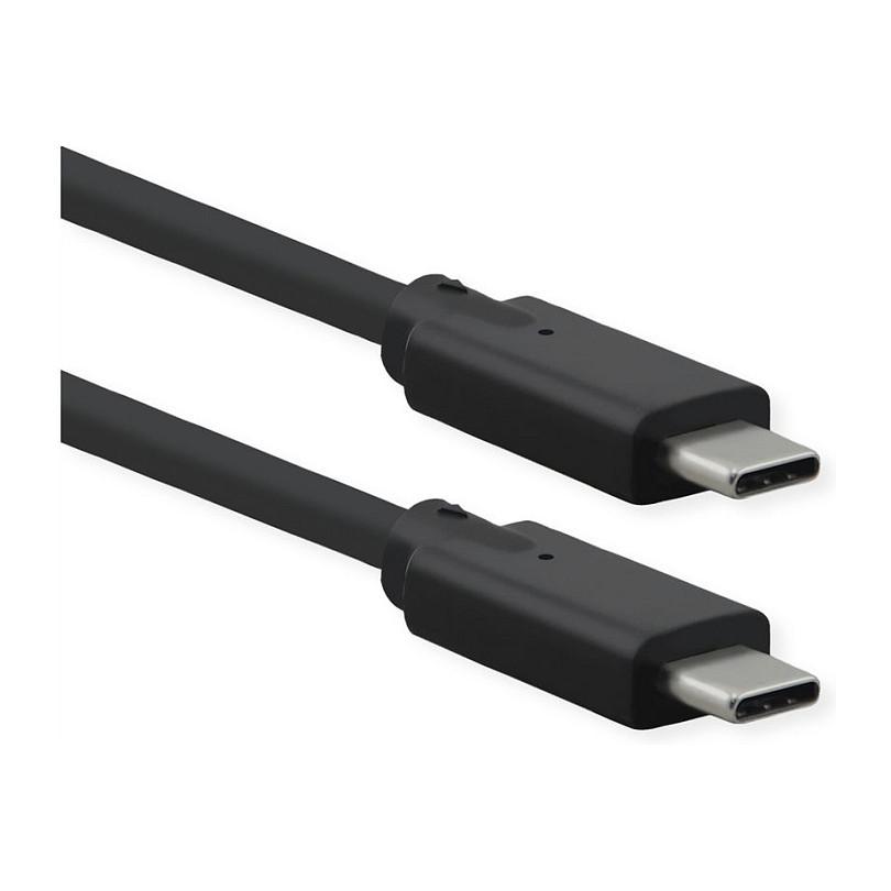 Kabllo USB ROLINE 11.02.9072, USB 3.2 Gen 2x2 USB-C në USB-C, 20 Gbit/s, PD 100W, 1.5m - Zezë