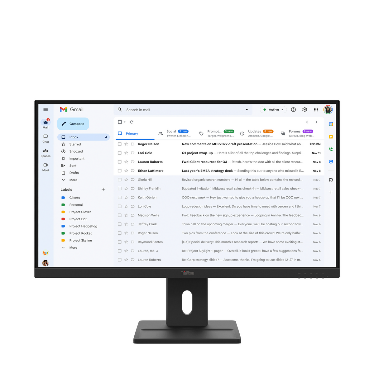 Monitor Lenovo ThinkVision E27-40 / 64BCMAT4EU / 27"/ Full HD IPS / 100Hz / 6ms / HDMI+DP+VGA - Zezë - 1