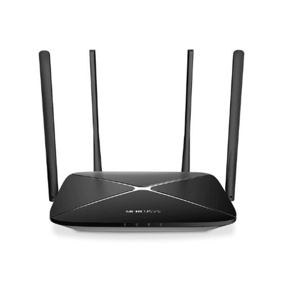 Mercusys AC12 – Router Wireless AC1200 Dual-Band, 300+867Mbps, 4x5dBi, 1xWAN + 3xLAN 10/100Mbps, i Zi