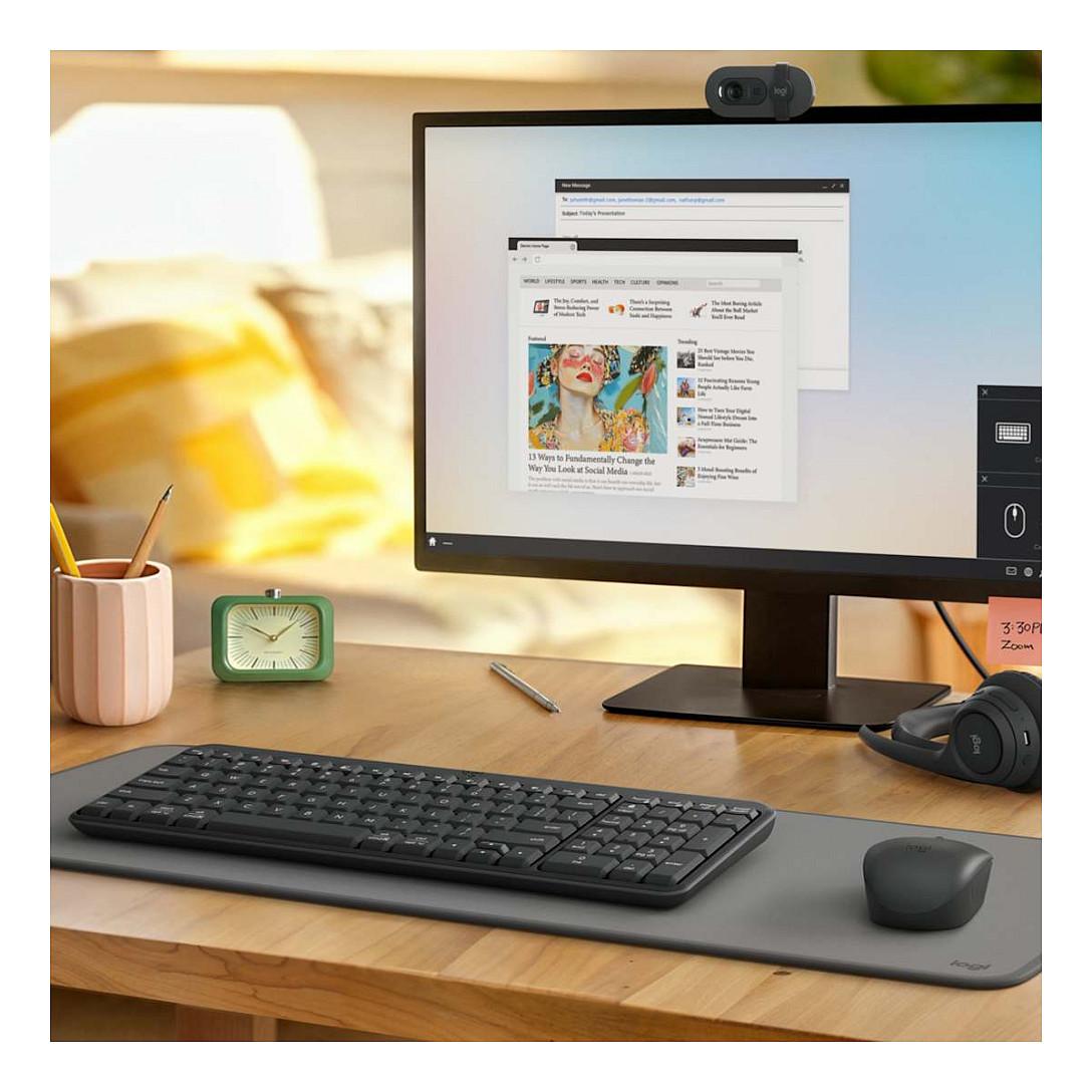 Tastierë pa Kabllo Logitech K250, Compact, Full Size, Bluetooth + RF 2.4GHz - Grafit - 2