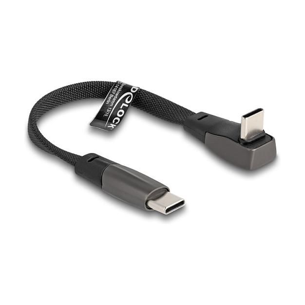 Kabllo USB DeLOCK 80750 / USB-C në USB-C / 0.14m / USB 2.0 / PD 60W / 480 Mbps / Këndore - Zezë - 2