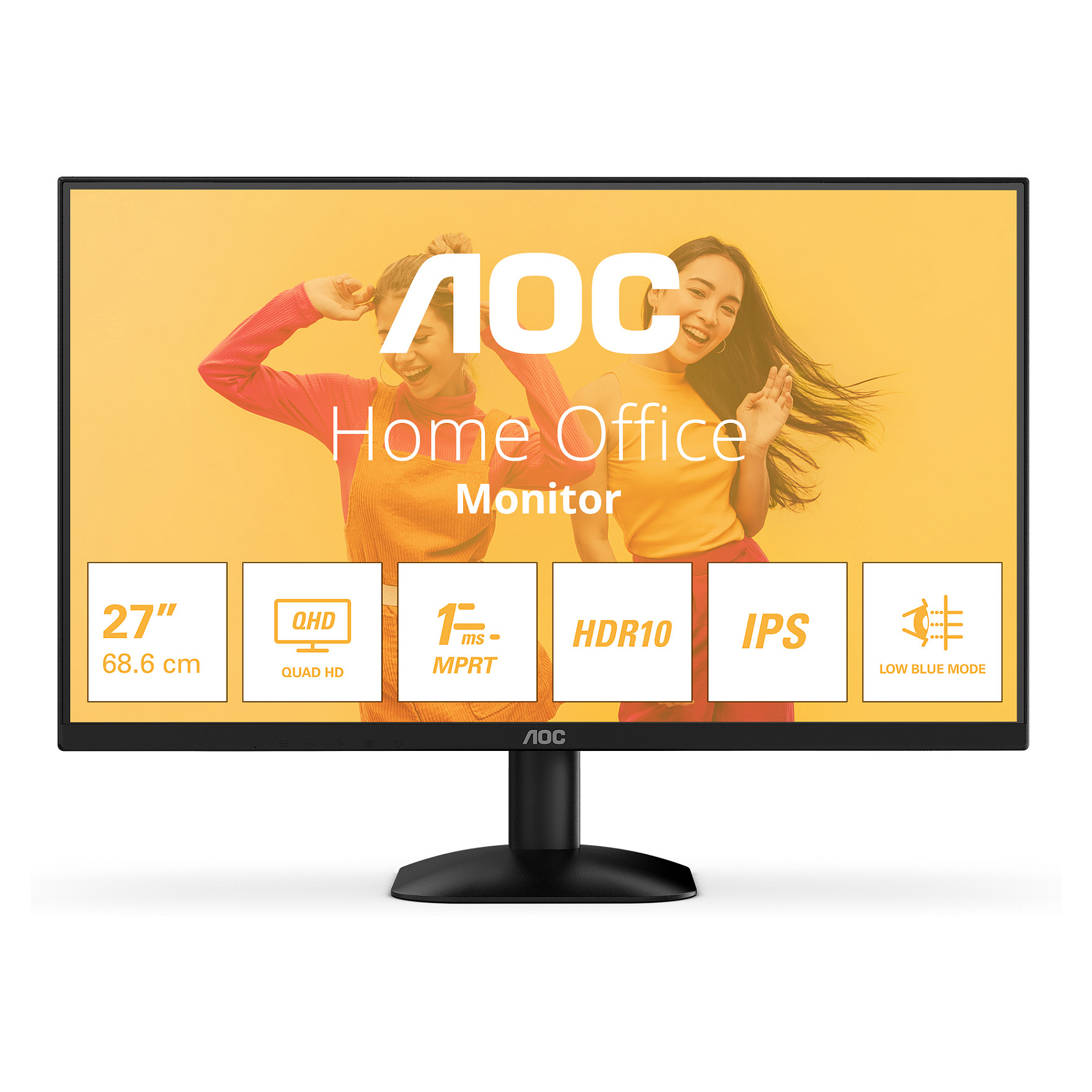 Monitor për Punë AOC Q27B35E / 27" / QHD IPS / 75 Hz / 4 ms / HDMI + DisplayPort / HDR10 – Zezë