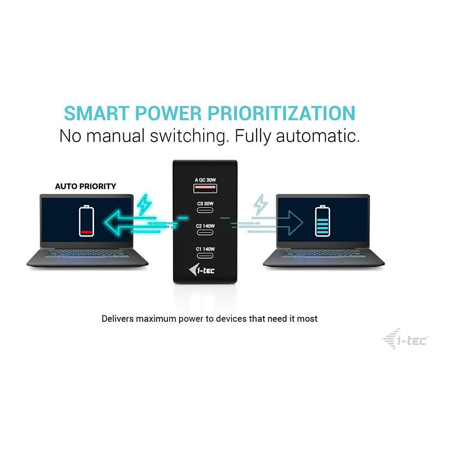 Karikues i-tec CHARGER-INTG140W / 3x USB-C / 1x USB-A / 140W PD – Zezë - 7